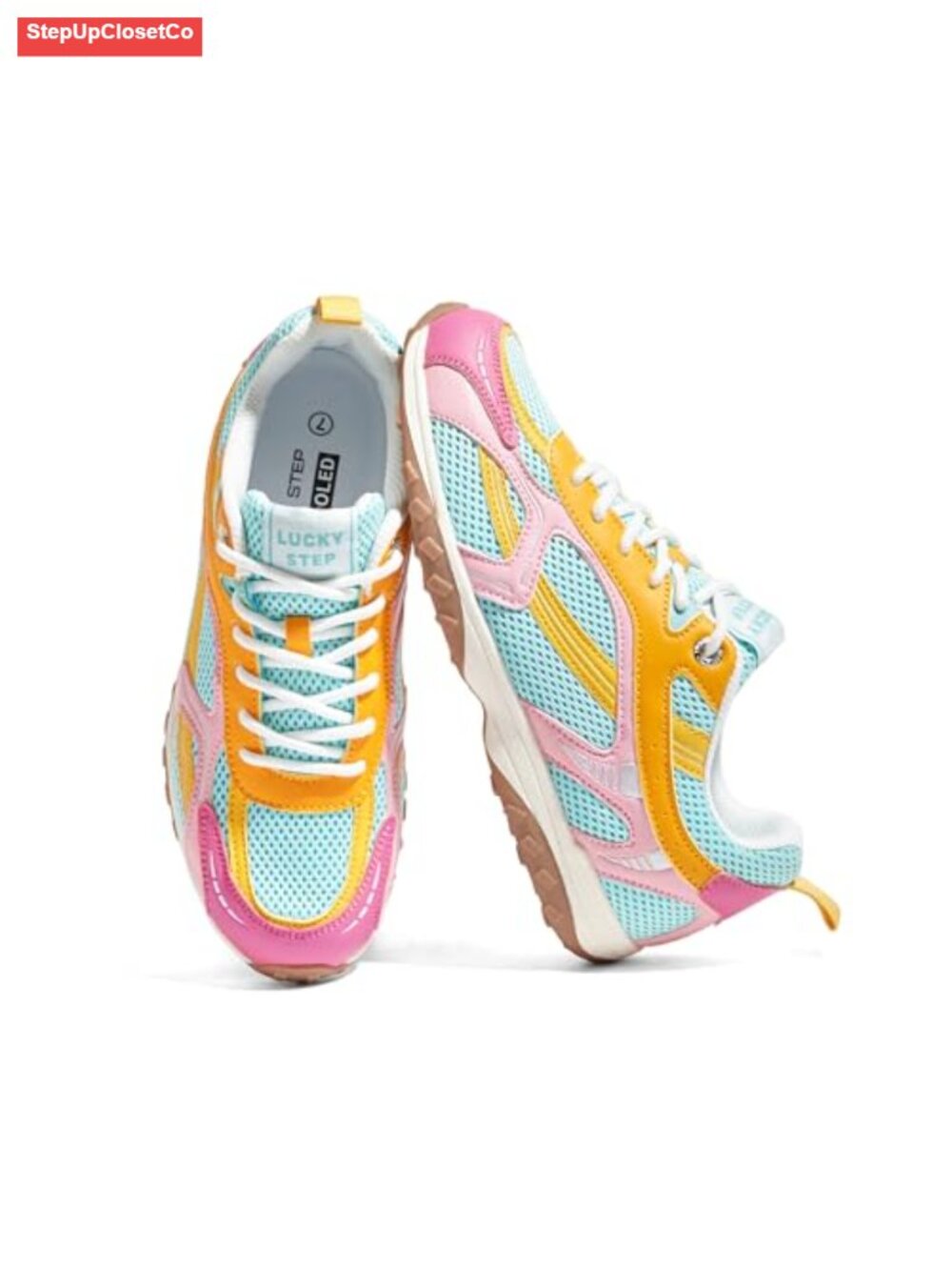 Women's Mesh Fashion Sneakers Breathable Casual Athletic Lace-Up Shoes
